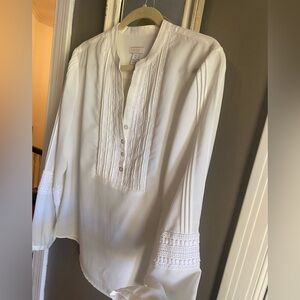 Chico's Classic White Blouse with Lace Details